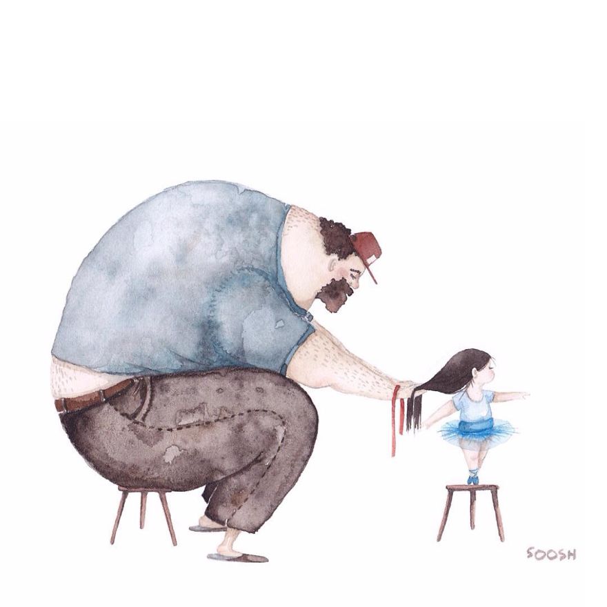 14 ilustraciones que reflejan el amor que sienten los padres por sus hijas 2