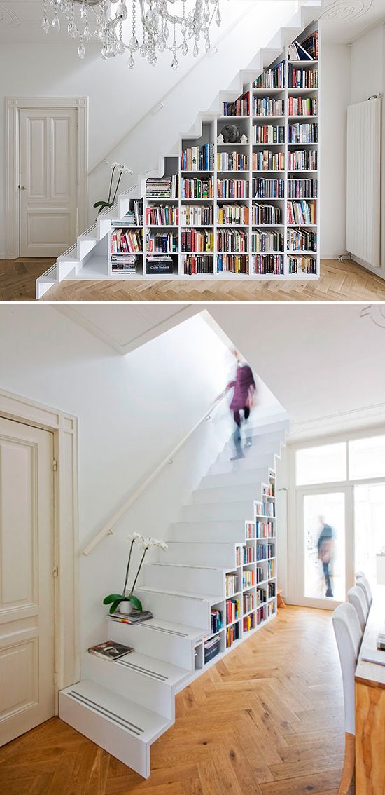 biblioteca en escalera