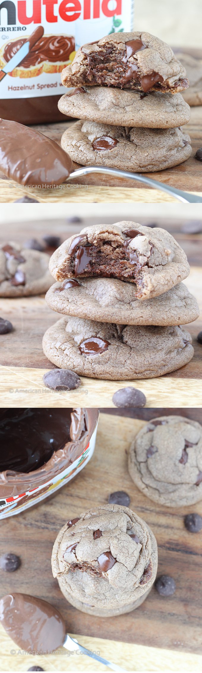 Soft-Nutella-Chocolate-Chip-Cookies-Collage