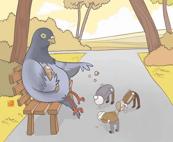 ilustraciones satiricas sobre animales en lugar de personas 28