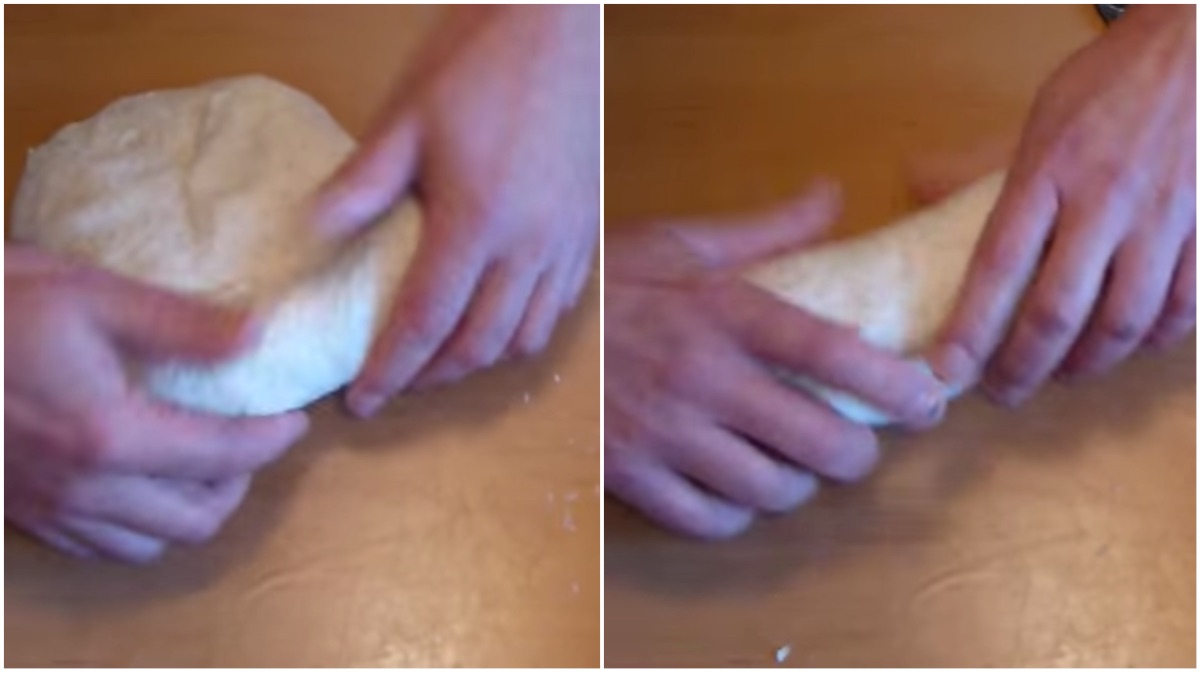 moldeando la masa de pan