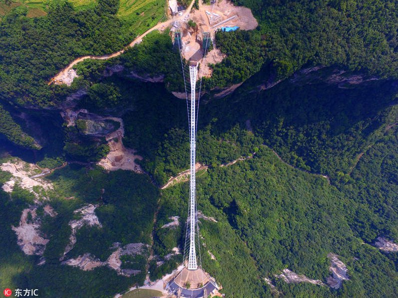 Zhangjiajie puente cristal vista aerea