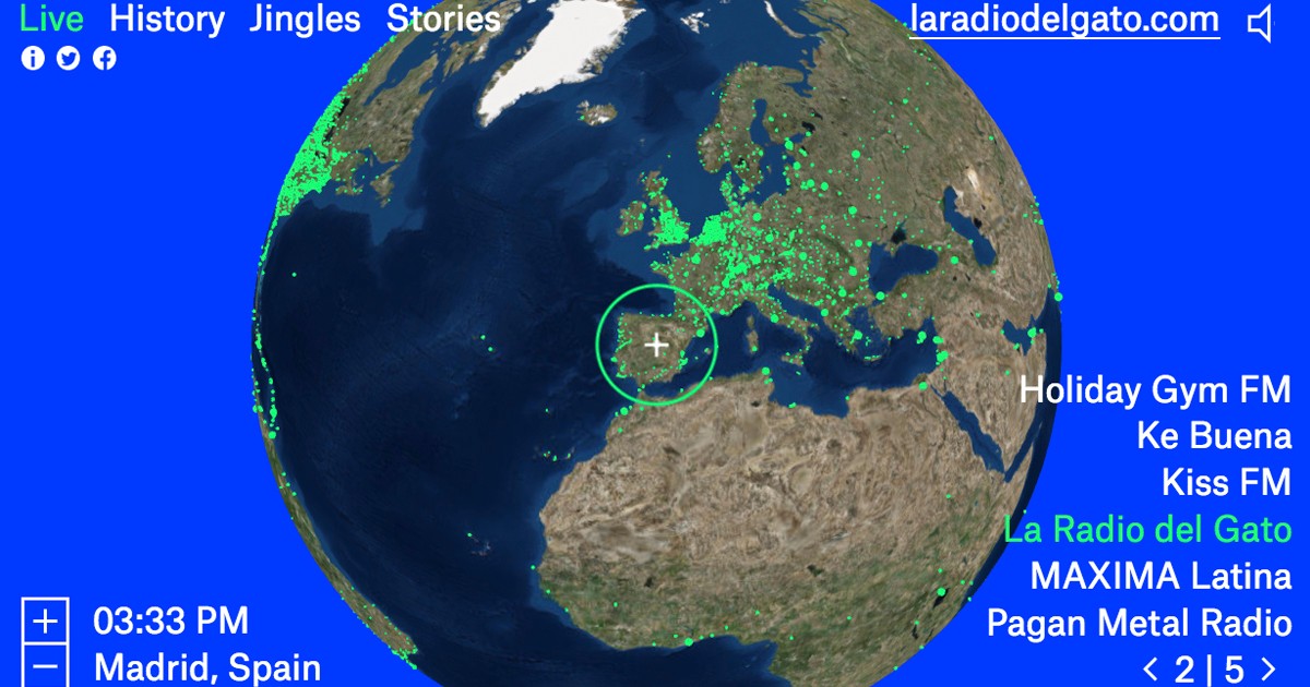 El mapa interactivo con el que puedes escuchar la radios de todo el