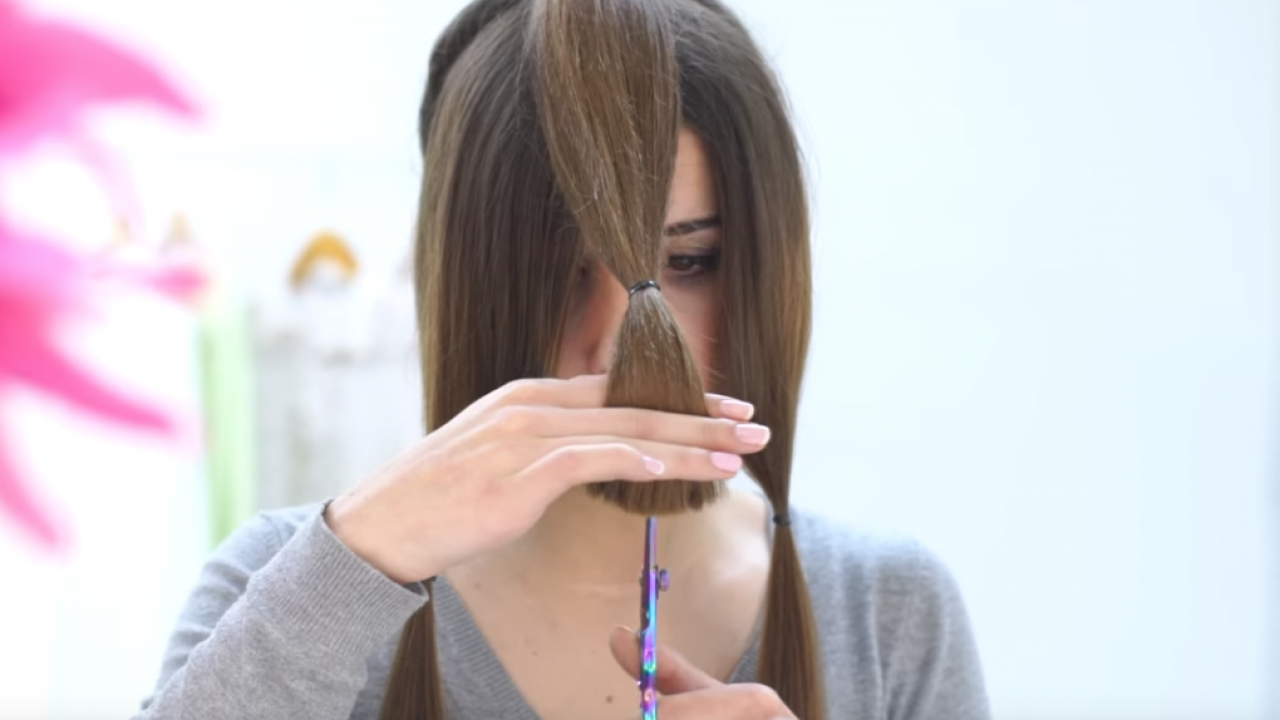 Как подровнять кончики волос жгут