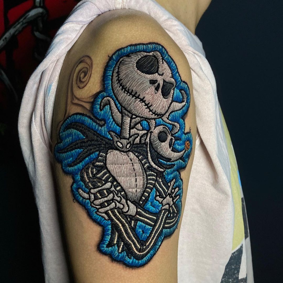 Tatuaje bordado de Jack Skellington