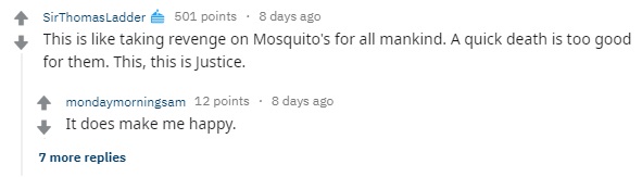 comentario odio justicia reddit mosquitos