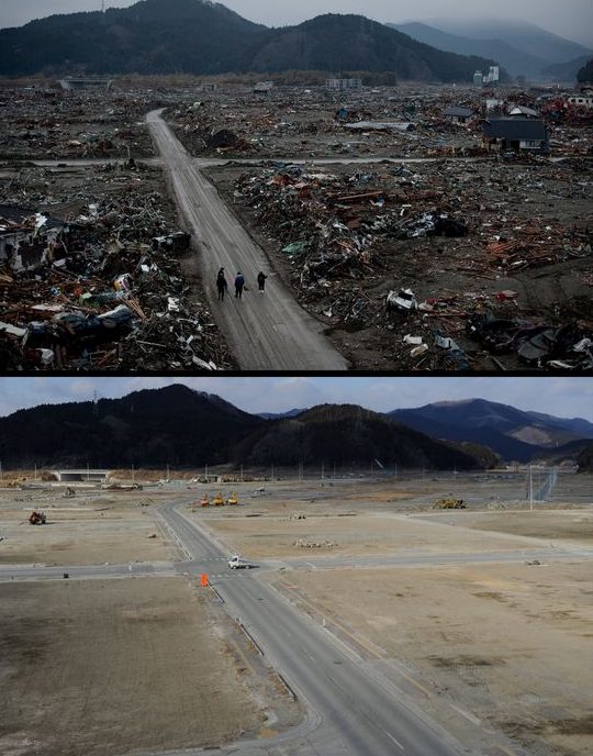 zona destruida por el tsunami de Japón
