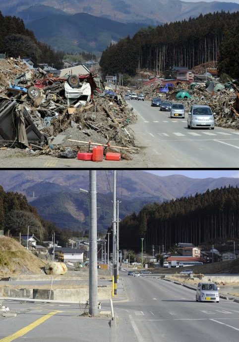 reconstrucción de áreas afectadas por el tsunami
