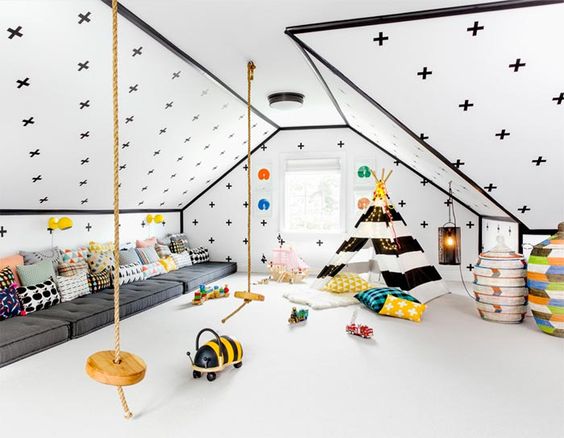 habitación niños buhardilla