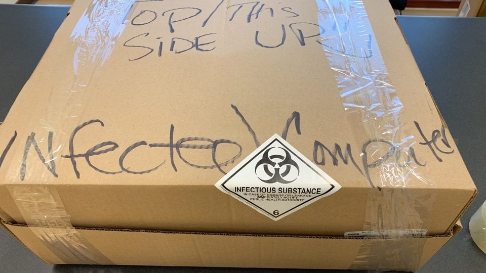 caja virus peligro