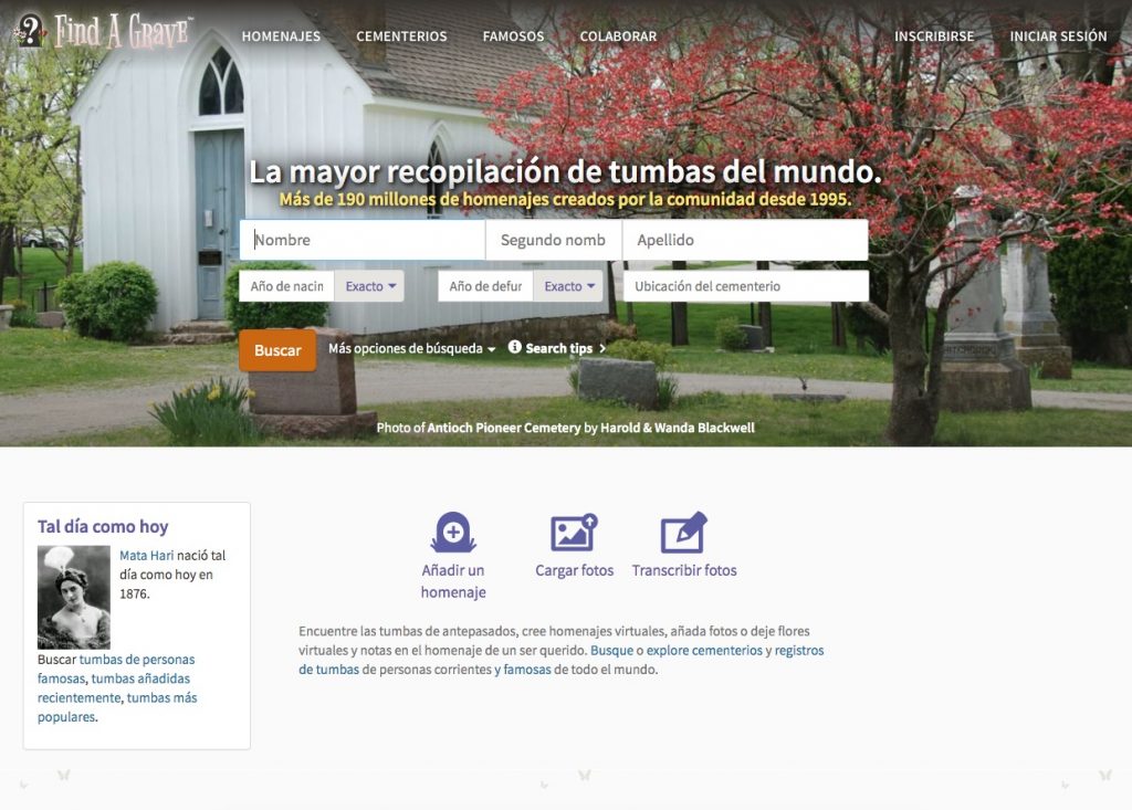 Find a grave sitios internet