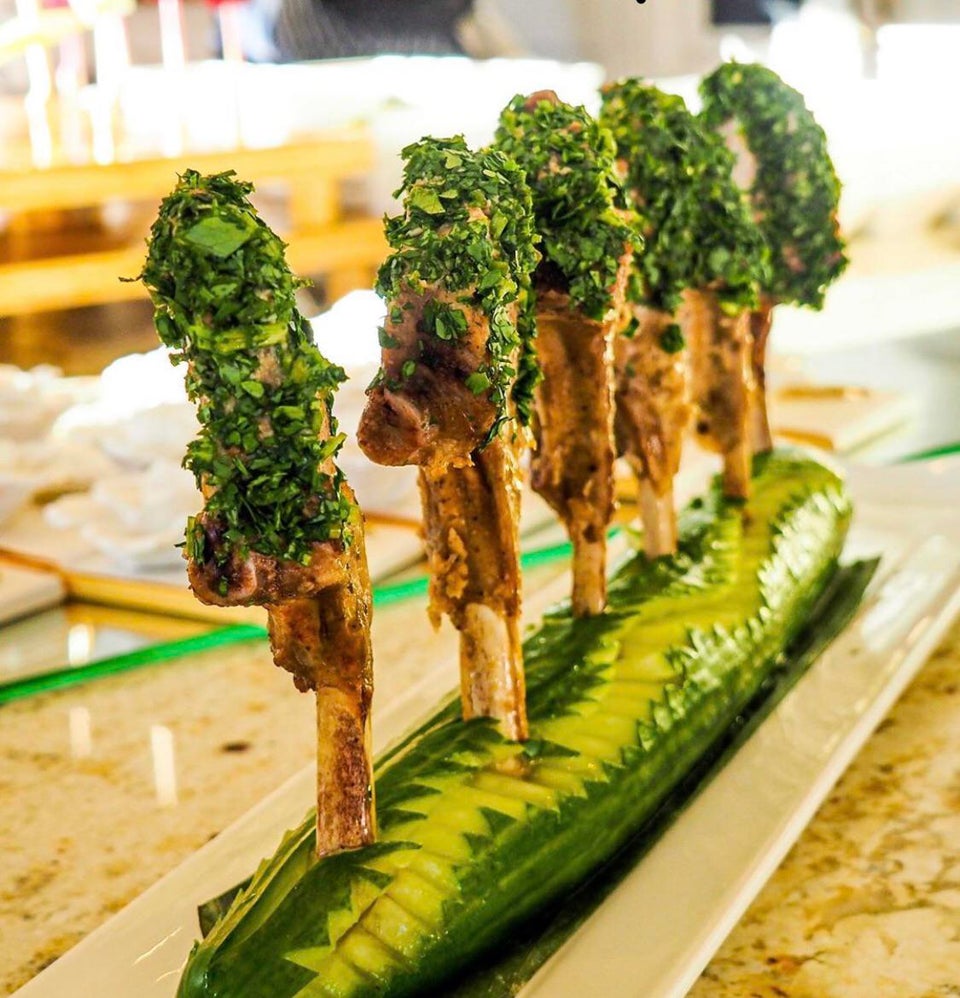 chuletas de cordero con pepino