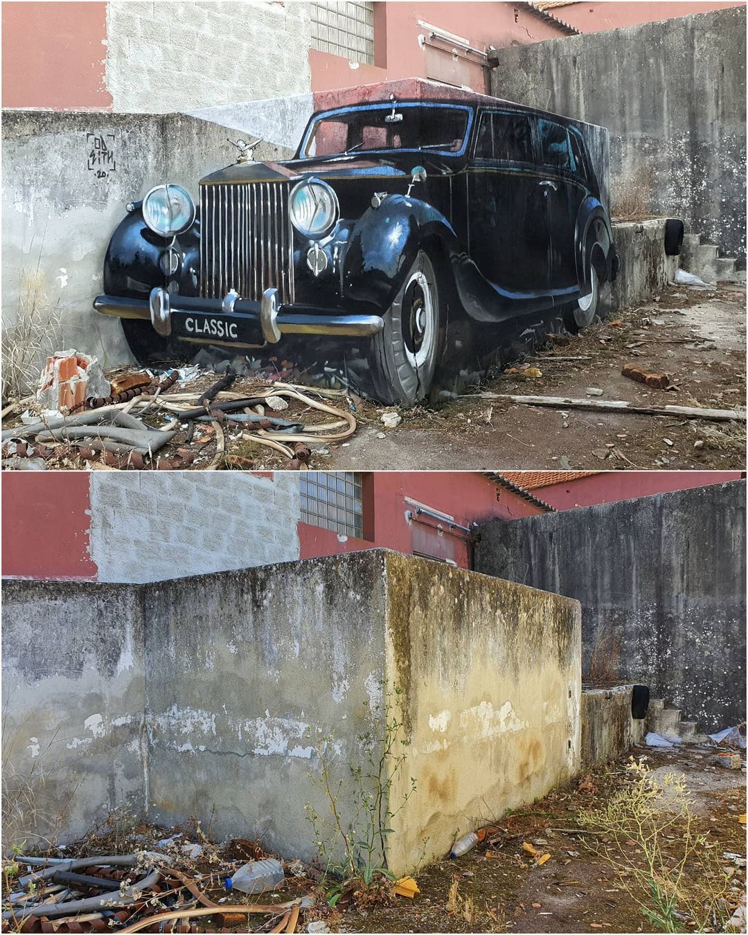 coche antiguo grafiti