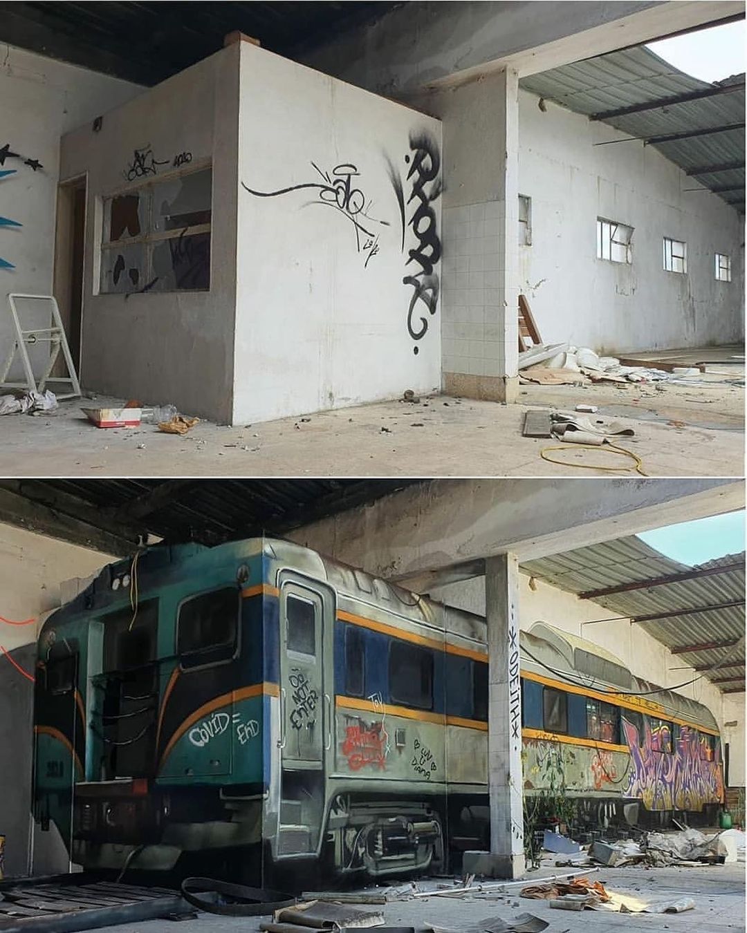 vagón de metro de grafiti