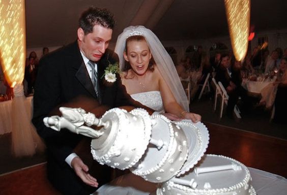 caida pastel de boda