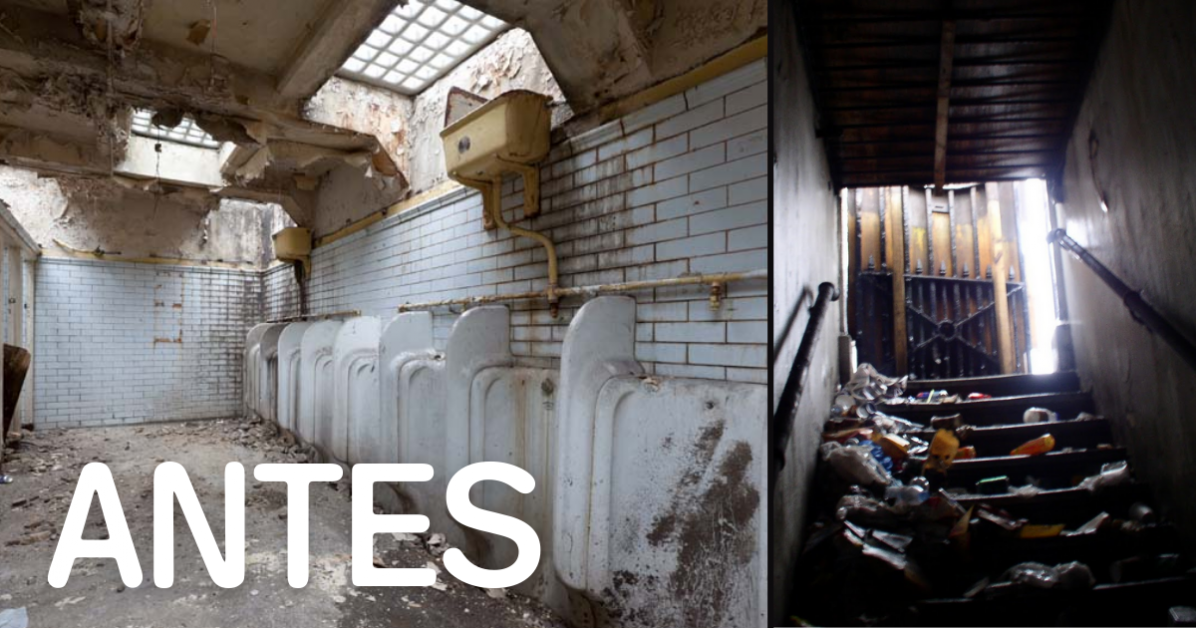 Compró un baño público y lo transformó en la casa de sus sueños