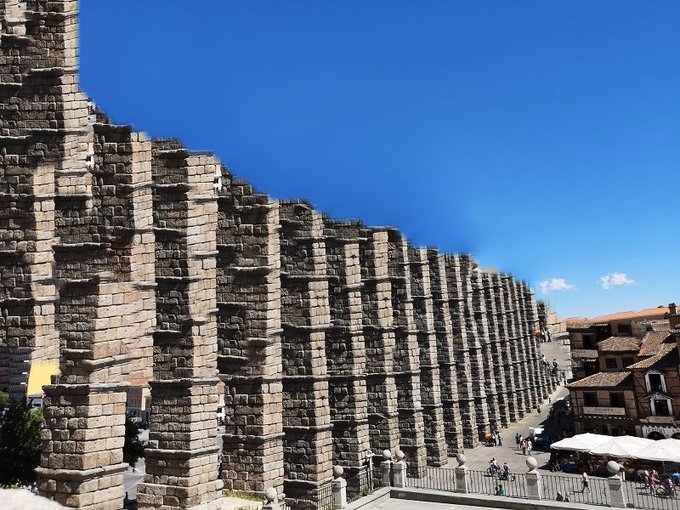 Acueducto de Segovia en obras