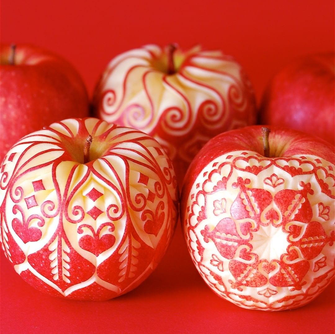 manzanas talladas