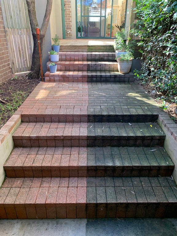 limpieza escaleras antes y despues