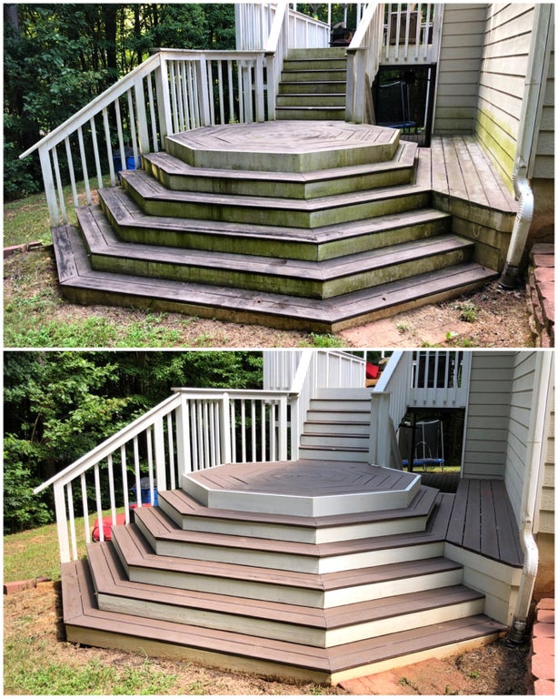 limpieza escaleras antes y después