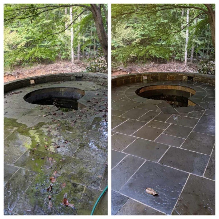 limpieza patio antes y despues