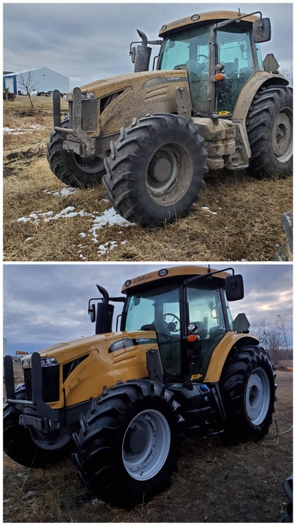 limpieza tractor antes y después