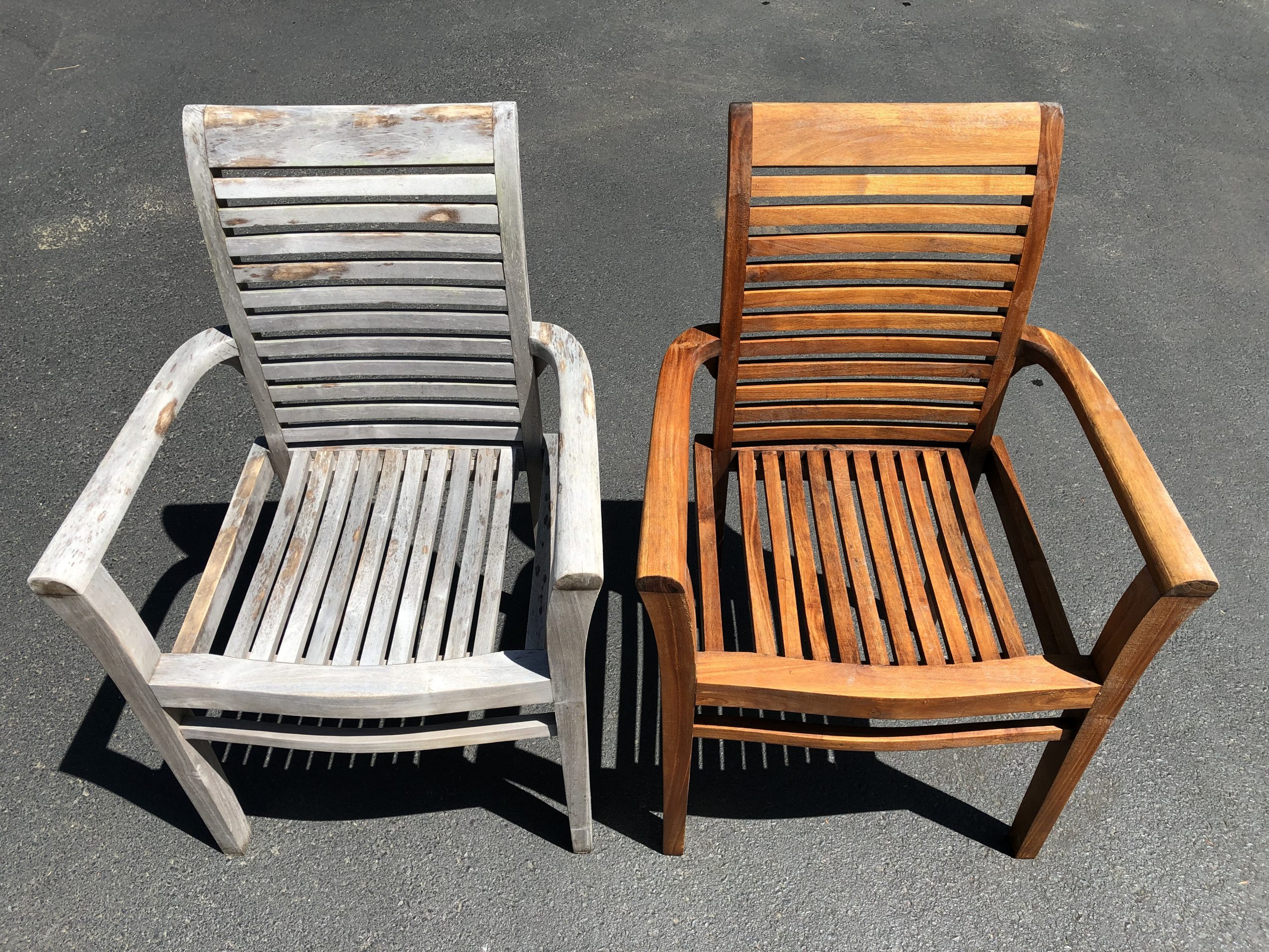 silla sucia y limpia