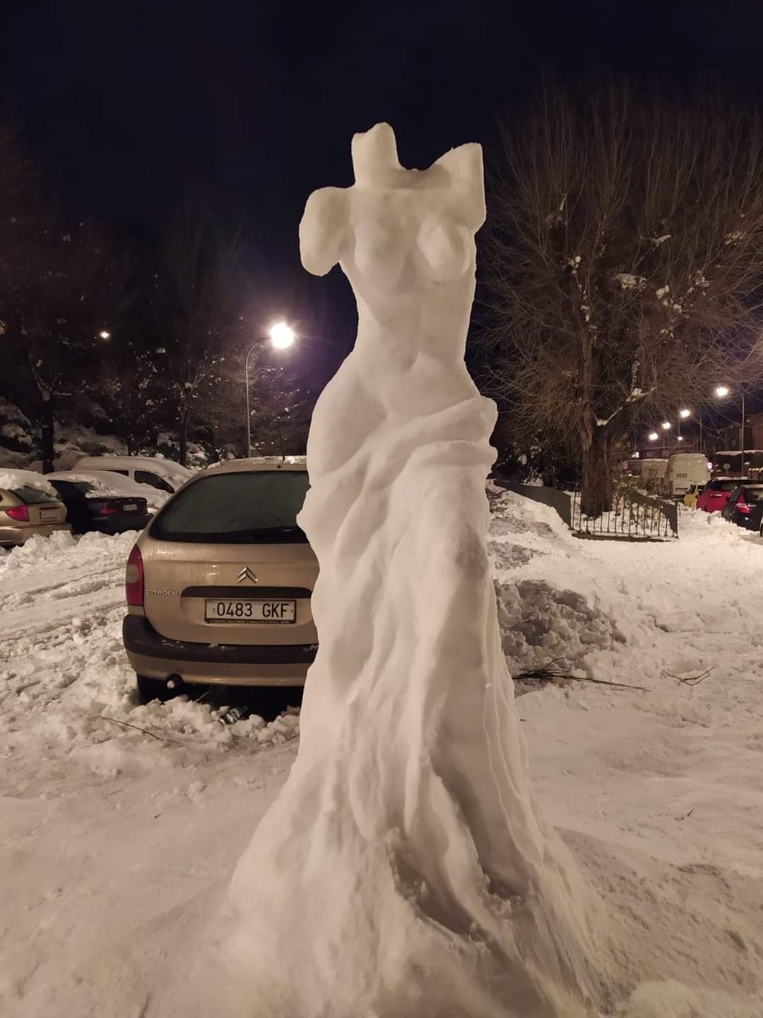 escultura de nieve