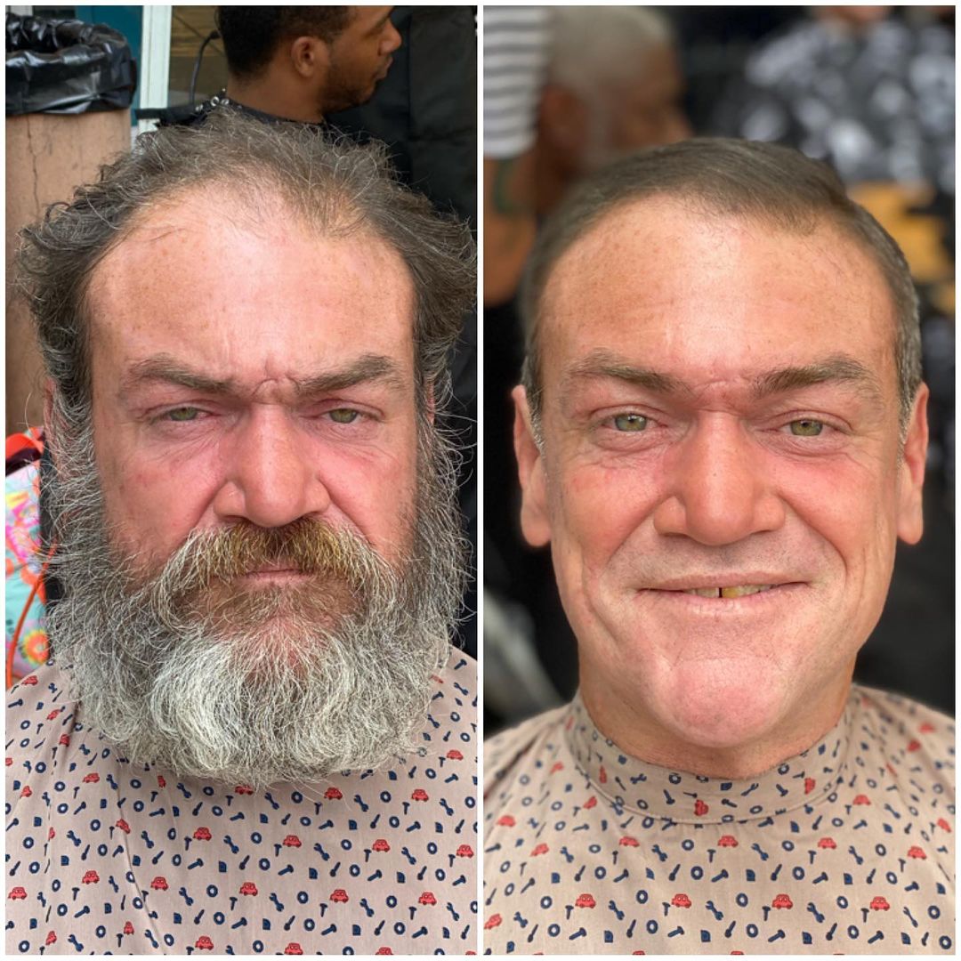antes y después de afeitado