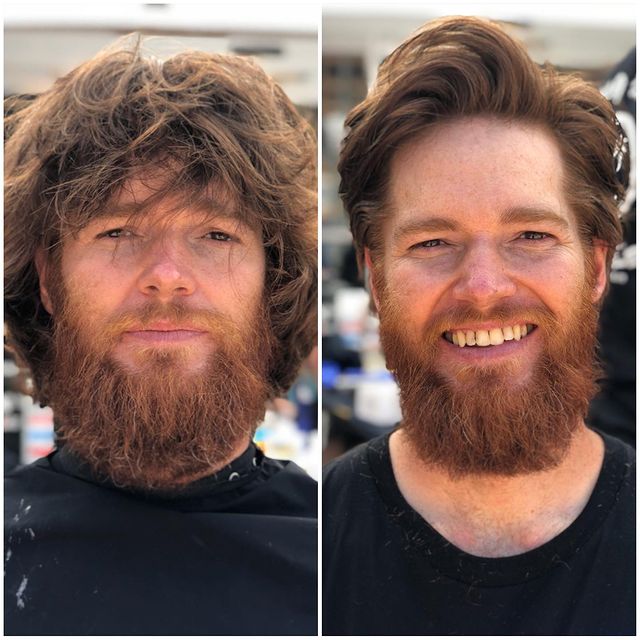corte de hombre antes y después