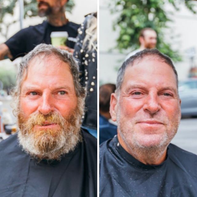 antes y después de afeitarse la barba