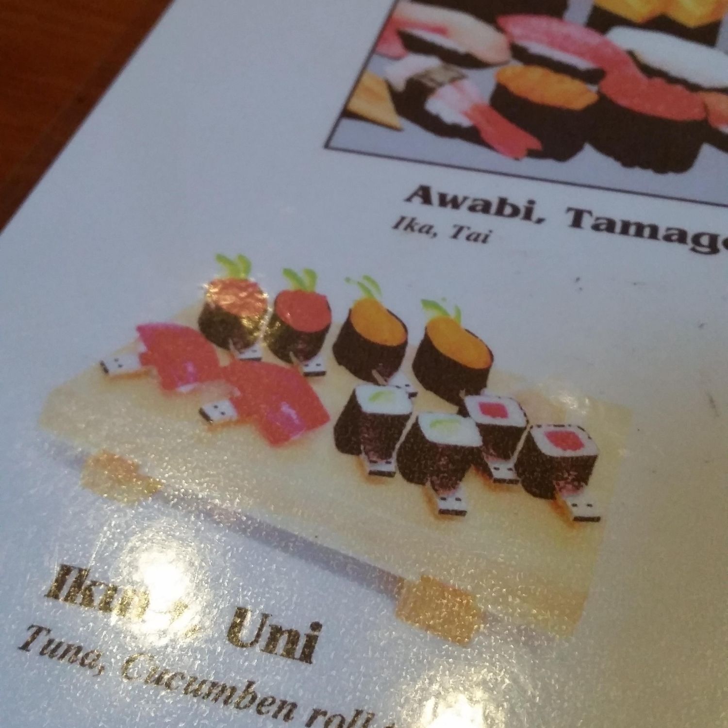 sushi menu