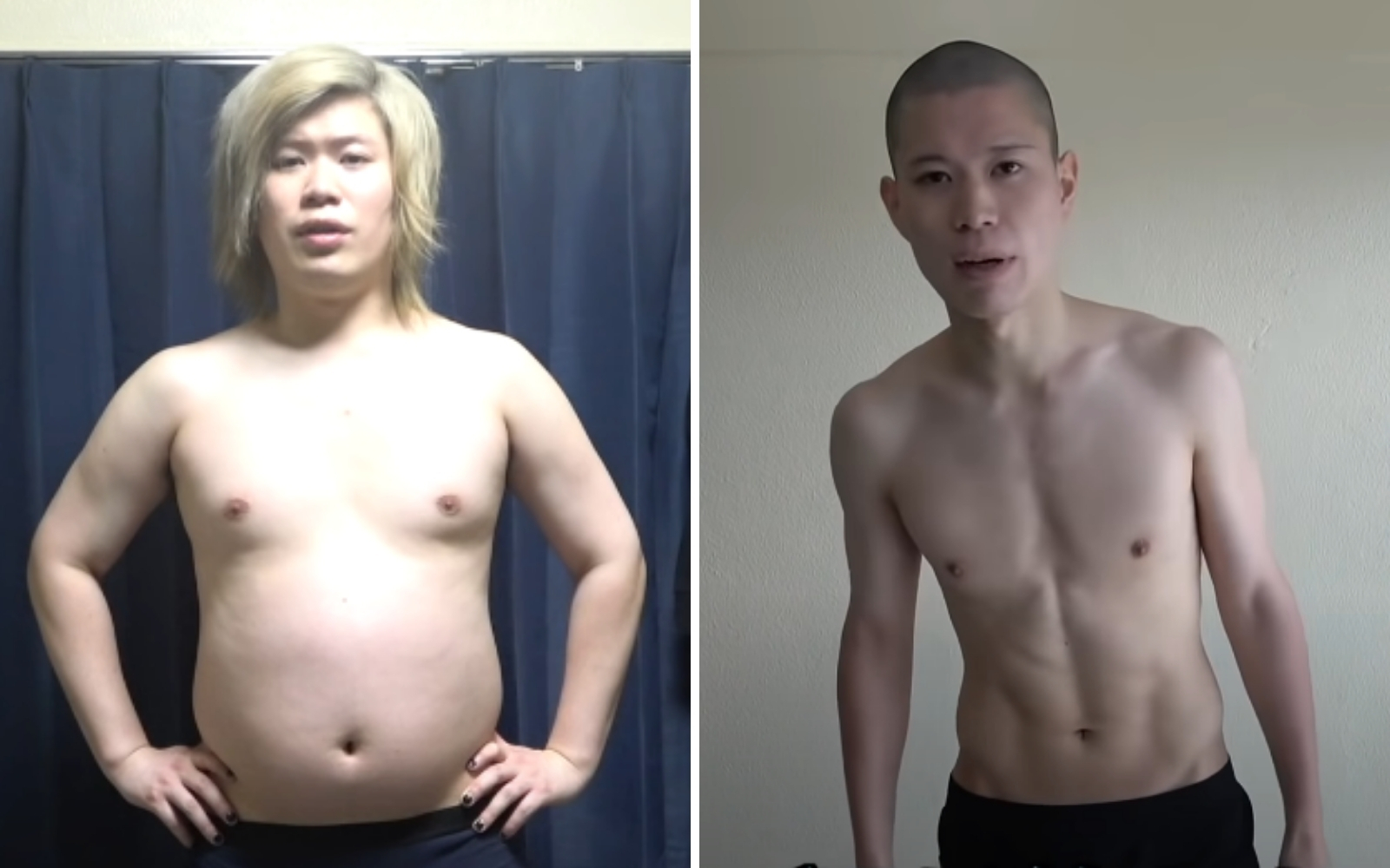 antes y después de perder peso