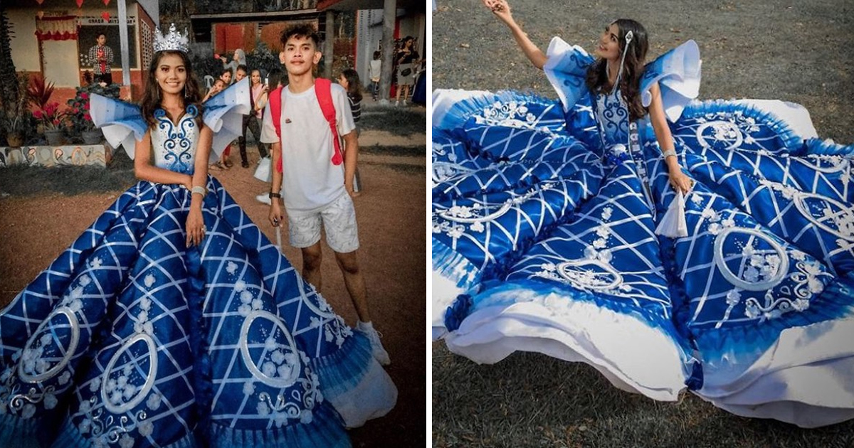 Fabrica un vestido de gala a su hermana para baile de escuela. Era su sueño